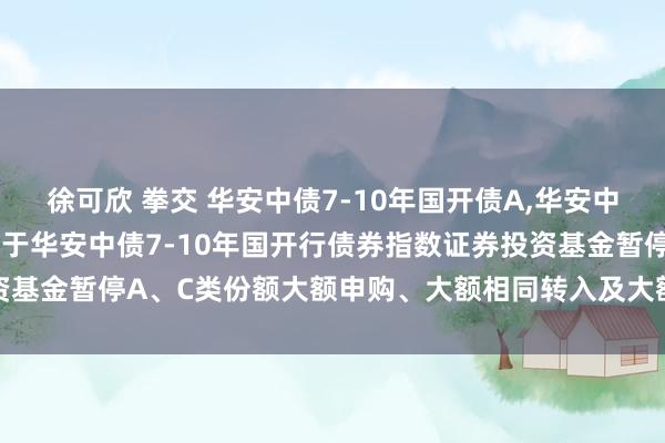徐可欣 拳交 华安中债7-10年国开债A,华安中债7-10年国开债C: 对于华安中债7-10年国开行债券指数证券投资基金暂停A、C类份额大额申购、大额相同转入及大额如期定额投资的公告