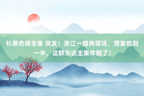 杉原杏璃全集 突发！浙江一婚典现场，酒宴吃到一半，这群东谈主集体跑了！